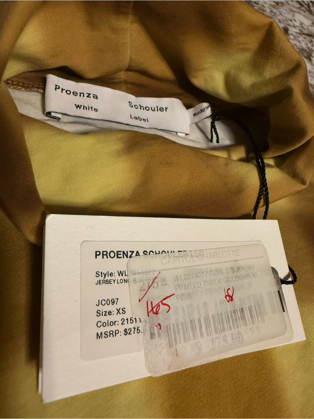 Proenza Schouler Women XS Gold Brown Plaid Turtleneck Top NWT Luxury Designer - Picture 8 of 16